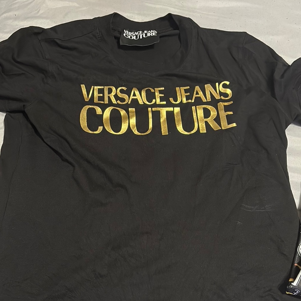 Versace Jeans Couture Black and Gold T-Shirt